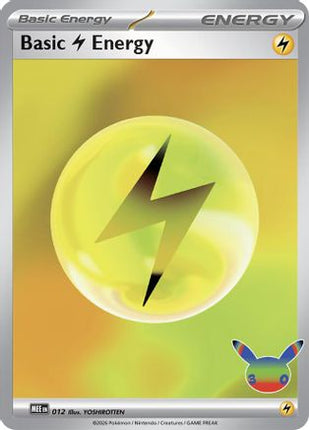 Basic Lightning Energy - 012 (30th Celebration) 012- MEE Mega Evolution Energies Holofoil
