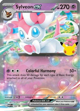 Sylveon ex - 100 (30th Celebration) 100- ME Mega Evolution Promo Holofoil