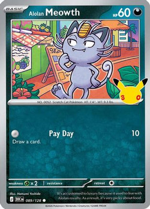 Alolan Meowth - 089/128 089/128 - ME 30th Celebration Holofoil