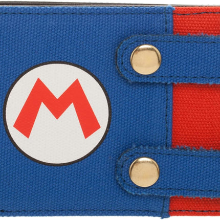 Super Mario Bros Symbol Overalls Bifold Snap Wallet