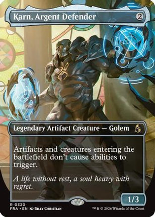 Karn, Argent Defender (Borderless) (320) [Reality Fracture] Foil