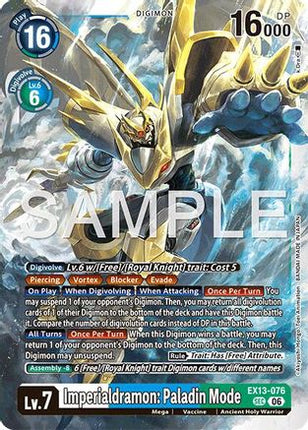 Imperialdramon: Paladin Mode [EX13-076] [Chivalrous XIII] Foil