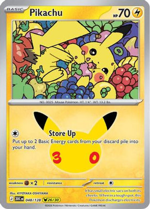 Pikachu - 048/128 048/128 - ME 30th Celebration Holofoil