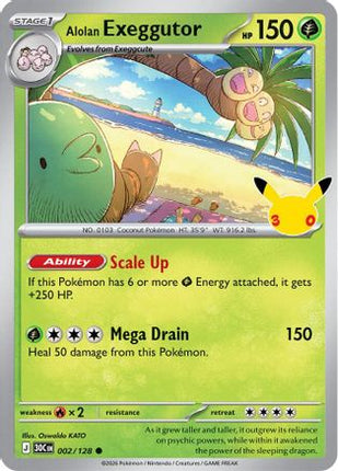 Alolan Exeggutor - 002/128 002/128 - ME 30th Celebration Holofoil