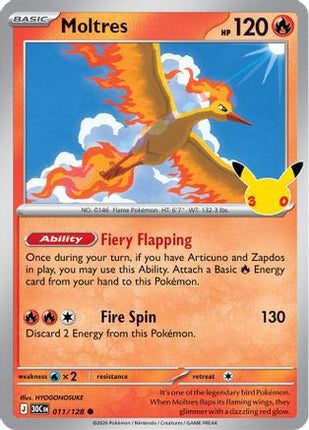 Moltres - 011/128 011/128 - ME 30th Celebration Holofoil