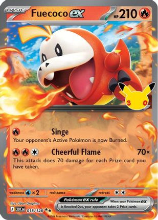 Fuecoco ex - 015/128 015/128 - ME 30th Celebration Holofoil