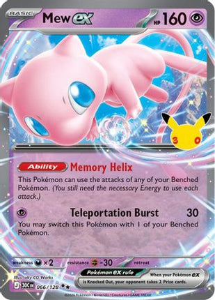 Mew ex - 066/128 066/128 - ME 30th Celebration Holofoil