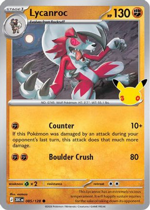 Lycanroc - 085/128 085/128 - ME 30th Celebration Holofoil
