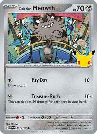 Galarian Meowth - 101/128 101/128 - ME 30th Celebration Holofoil