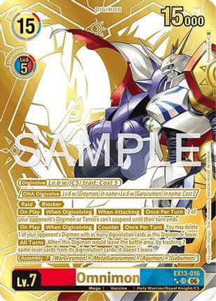 Omnimon (Rare Pull) [EX13-016] [Chivalrous XIII] Foil