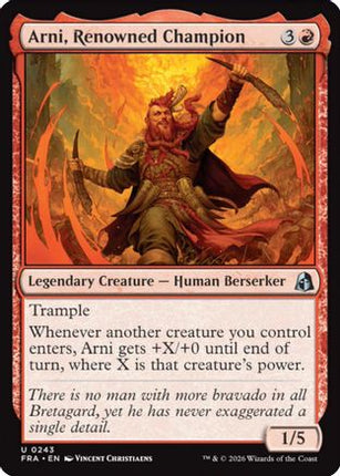 Arni, Renowned Champion (243) [Reality Fracture] Foil
