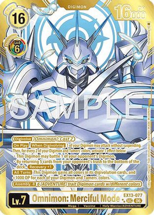 Omnimon: Merciful Mode (Rare Pull) [EX13-077] [Chivalrous XIII] Foil