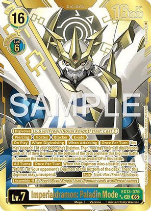Imperialdramon: Paladin Mode (Rare Pull) [EX13-076] [Chivalrous XIII] Foil