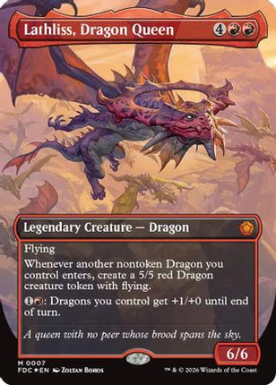 Lathliss, Dragon Queen (Borderless) (007) [Commander: Foundations] Foil