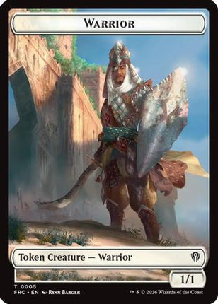 Warrior // Shark Double-Sided Token (5 // 6) [Commander: Reality Fracture]