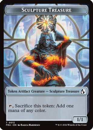 Sculpture Treasure // Beast Double-Sided Token (13 // 8) [Reality Fracture]