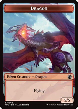 Dragon (0008) // Dragon (0009) Double-Sided Token (8 // 9) [Commander: Foundations]