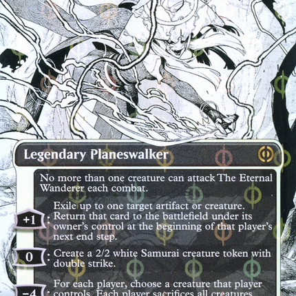 The Eternal Wanderer (Showcase) (Borderless) [Phyrexia: All Will Be One] Step-and-Compleat Foil