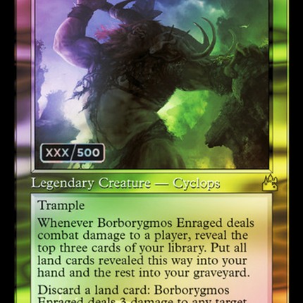 Borborygmos Enraged (Retro) [Ravnica Remastered] Serialized Foil