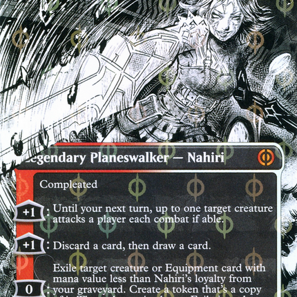 Nahiri, the Unforgiving (Showcase) (Borderless) [Phyrexia: All Will Be One] Step-and-Compleat Foil