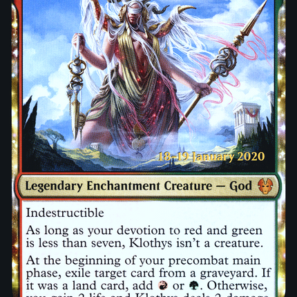 Klothys, God of Destiny [Theros Beyond Death Promos] Prerelease Foil