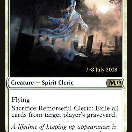 Remorseful Cleric [Core Set 2019 Promos] Prerelease Foil