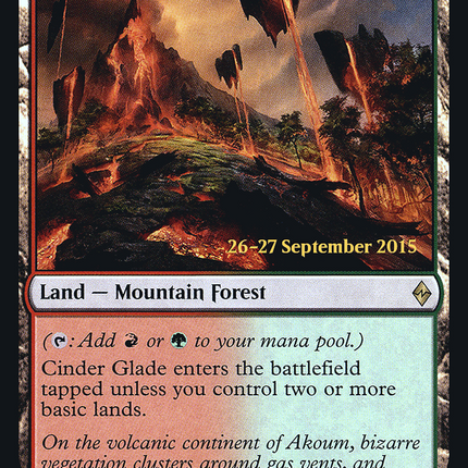 Cinder Glade [Battle for Zendikar Promos] Prerelease Foil