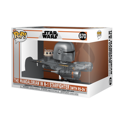 Funko - POP! Rides Super Deluxe The Mandalorian In N-1 STARFIGHTER With R5-D4