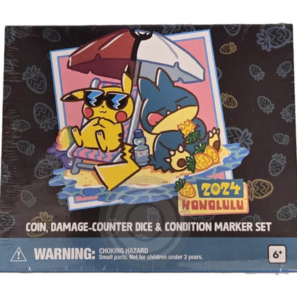 Pokémon 2024 Honolulu: Coin, Damage-Counter Dice & Condition Marker Set