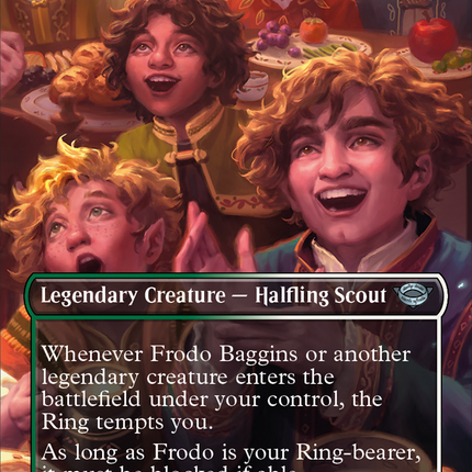 Frodo Baggins (Borderless) [The Lord of the Rings: Tales of Middle-earth] Prerelease Foil