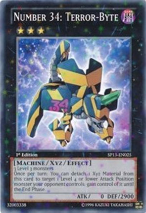 Number 34: Terror-Byte (Starfoil) (Starfoil Rare) [SP13-EN025] 1st Edition