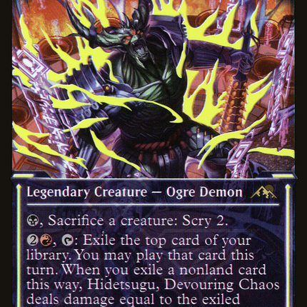 Hidetsugu, Devouring Chaos (Showcase) [Kamigawa: Neon Dynasty] Foil