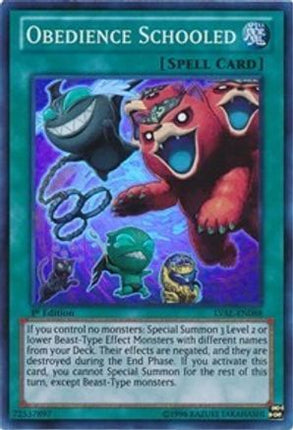 Obedience Schooled (Super Rare) [LVAL-EN088] Unlimited