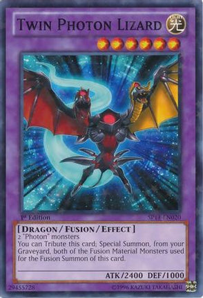 Twin Photon Lizard (Starfoil) (Starfoil Rare) [SP14-EN020] 1st Edition