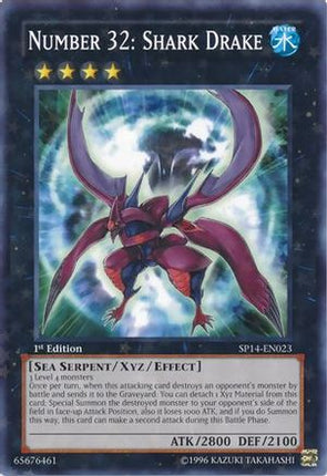 Number 32: Shark Drake (Starfoil) (Starfoil Rare) [SP14-EN023] 1st Edition
