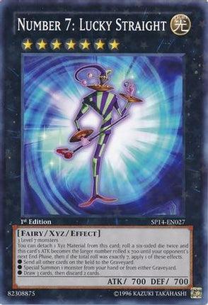 Number 7: Lucky Straight (Starfoil) (Starfoil Rare) [SP14-EN027] 1st Edition