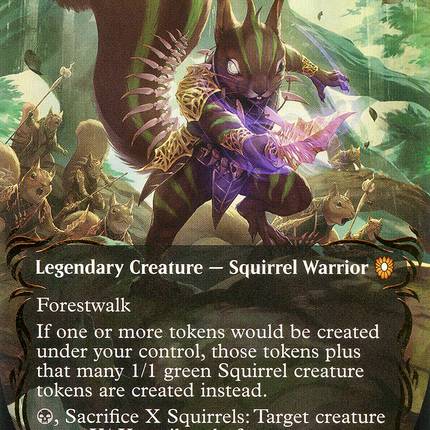 Chatterfang, Squirrel General (Borderless) [Bloomburrow Commander] Raised Foil