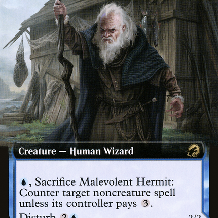 Malevolent Hermit // Benevolent Geist (Extended Art) [Innistrad: Midnight Hunt]