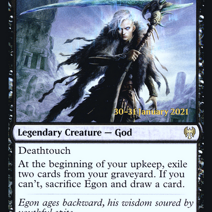 Egon, God of Death // Throne of Death [Kaldheim Promos] Prerelease Foil