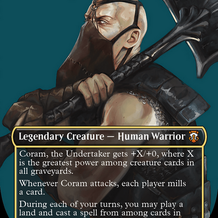 Coram, the Undertaker (Showcase) (Borderless) [Modern Horizons 3 Commander]