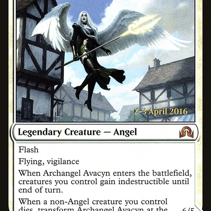 Archangel Avacyn // Avacyn, the Purifier [Shadows over Innistrad Promos] Prerelease Foil