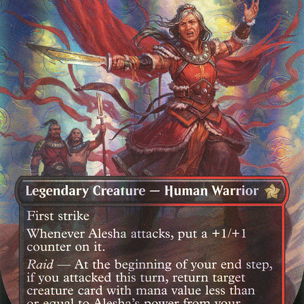 Alesha, Who Laughs at Fate (Borderless) [Foundations] Mana Foil