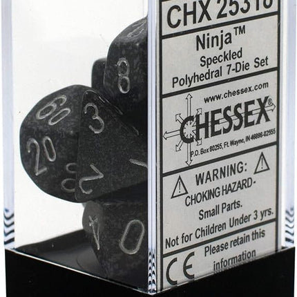 Chessex D&D Dice-16mm Speckled Ninja Plastic Polyhedral Dice Set