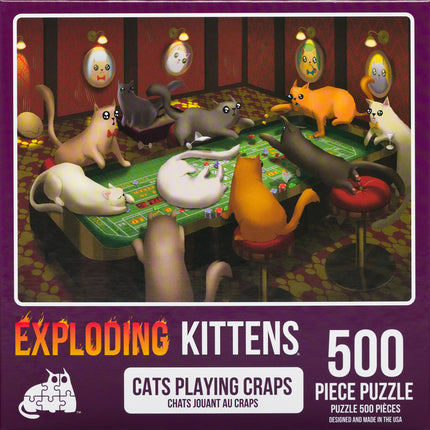 Exploding Kittens - Cats playing Chess 500 Piece Puzzle