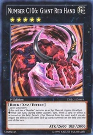 Number C106: Giant Red Hand (Super Rare) [DRLG-EN049] Unlimited