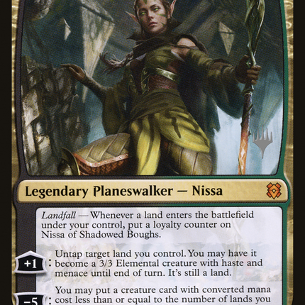 Nissa of Shadowed Boughs [Zendikar Rising Promos]