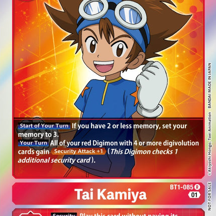Tai Kamiya [BT1-085] (ST-11 Special Entry Pack) [Release Special Booster Promos]