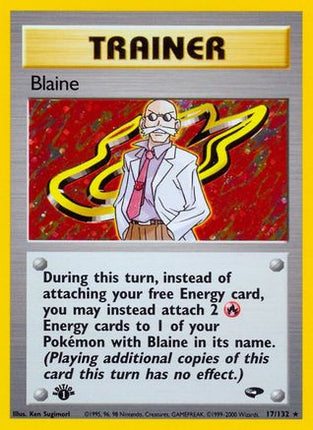 Blaine (17) - 17/132 [Gym Challenge] 1st Edition Holofoil