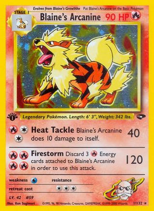 Blaine's Arcanine - 1/132 [Gym Challenge] Unlimited Holofoil