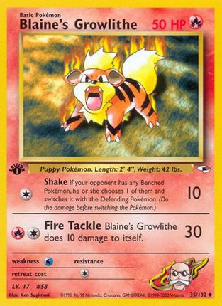Blaine's Growlithe (35) - 35/132 [Gym Heroes] Unlimited
